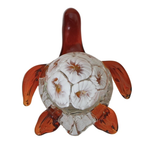 SZKLANA DEKORACJA Żółw + Kwiaty 16cm SZKLANA DEKORACJA Żółw + Kwiaty 16cm