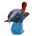 SZKLANA DEKORACJA Żółw na Fali + Meduza 18cm Typu MURANO
