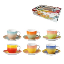 ARCA TAVOLA Zestaw Filiżanek do Espresso 6szt Porcelana 90ml