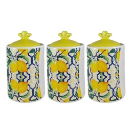 ARCA Zestaw SŁOIK CERAMIKA Ischia 11x14cm Komplet Włochy x 3szt