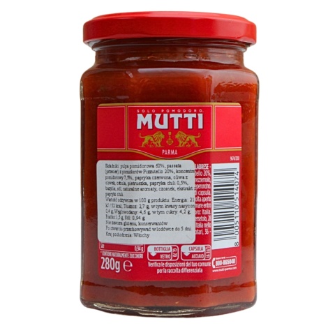MUTTI Sugo Peperoncino Calabrese włoski sos z ostrą papryczką chilli 280g