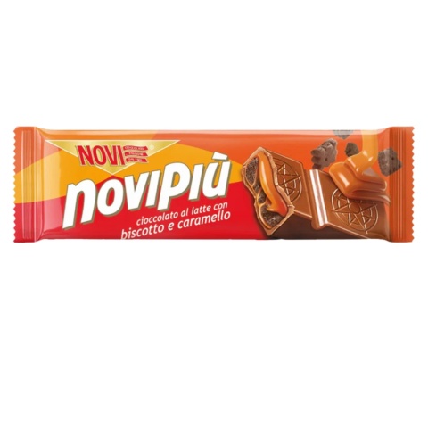 NOVI PIU Czekoladowy Baton z Karmelem i Ciasteczkami 35g NOVI PIU Czekoladowy Baton z Karmelem i Ciasteczkami 35g